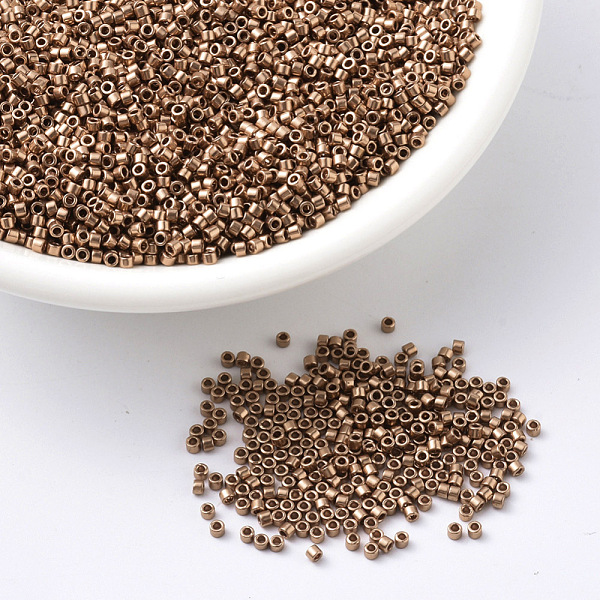 

PandaHall MIYUKI Delica Beads, Cylinder, Japanese Seed Beads, 11/0, (DB0040) Copper Plate, 1.3x1.6mm, Hole: 0.8mm, about 2000pcs/bottle..., Brown