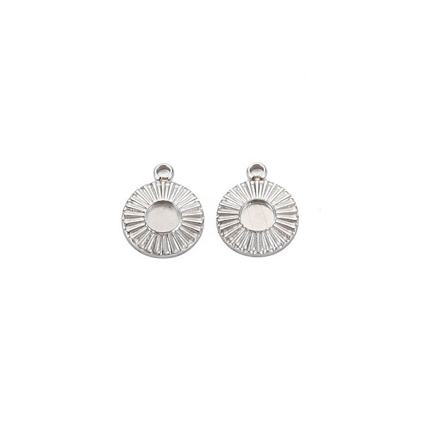 

PandaHall 304 Stainless Steel Pendant Enamel Settings, with Jump Rings, Flat Round, Stainless Steel Color, 9.5x7.5x1mm, Hole: 1.2mm 304...