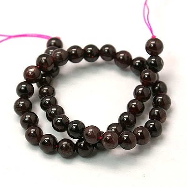 

PandaHall Gemstone Beads Strands, Natural Garnet, Round, 4mm, Hole: 0.5mm, about 46pcs/strand, 7.5 inch Garnet Round Red