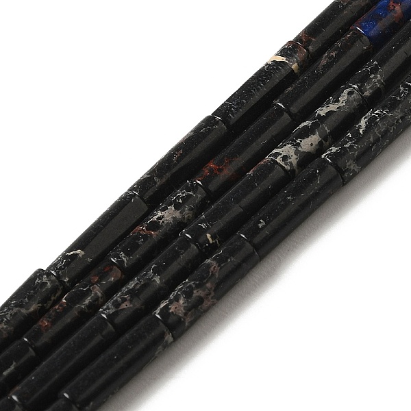 

PandaHall Synthetic Imperial Jasper Dyed Beads Strands, Column, Black, 12.5~13x3.5~4mm, Hole: 1.2mm, about 29pcs/strand, 15.31''(38.9cm)...