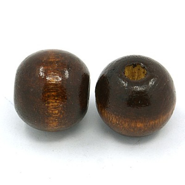 

PandaHall Natural Wood Beads, Round, Dyed, Coconut Brown, 16x18mm, Hole: 4mm, about 600pcs/1000g Wood Round Brown