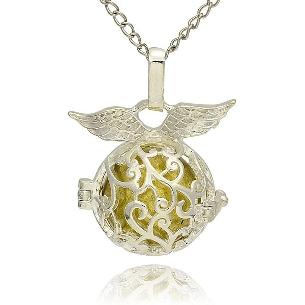 

PandaHall Silver Color Plated Brass Hollow Round Cage Pendants, with No Hole Spray Painted Brass Ball Beads, Dark Khaki, 26x26x19mm, Hole...