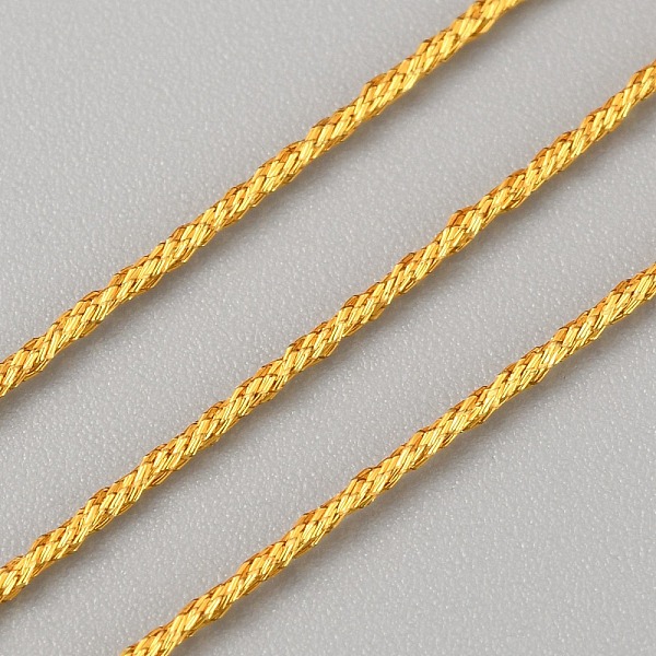 

PandaHall Nylon Thread, with Plastic Bobbin, for DIY Jewelry Beaded Bracelet Making, Gold, 0.8mm, about 54.68 Yards(50m)/pc Nylon Gold