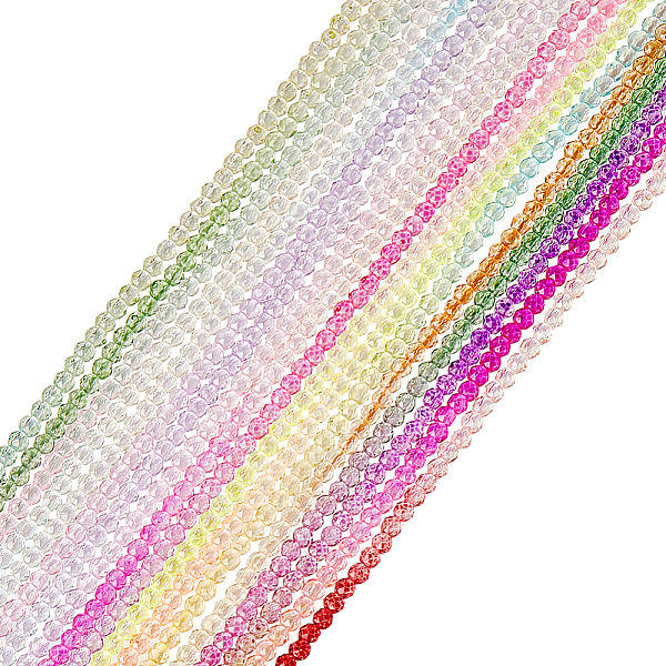 

PandaHall PH 3348pcs Seed Beads 2mm Transparent Gradient Glass Beads 18 Colors Crystal Faceted Glass Beads Tiny Mini Beads for DIY Beading..., Multicolor