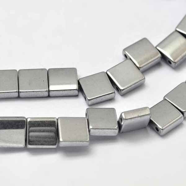 

PandaHall Electroplate Non-magnetic Synthetic Hematite Beads Strands, Square, Smooth, Platinum Plated, 5x5x2mm, Hole: 1mmabout 80pcs/strand...