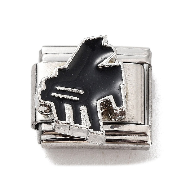 

PandaHall Piano 304 Stainless Steel Enamel Connector Charms, DIY Handmade Module Bracelet Accessories, Stainless Steel Color, Black...