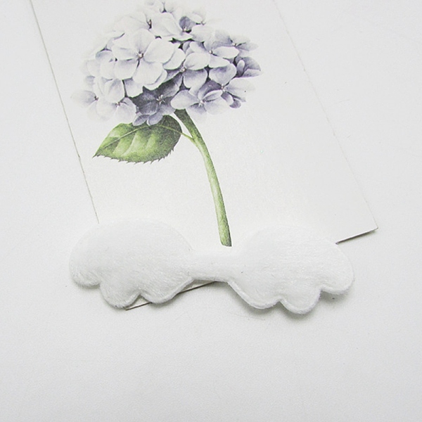 

PandaHall Cloth Embossing Wings, with Plush, Decorate Accessories, White, 18x55x6mm Cloth Wing White
