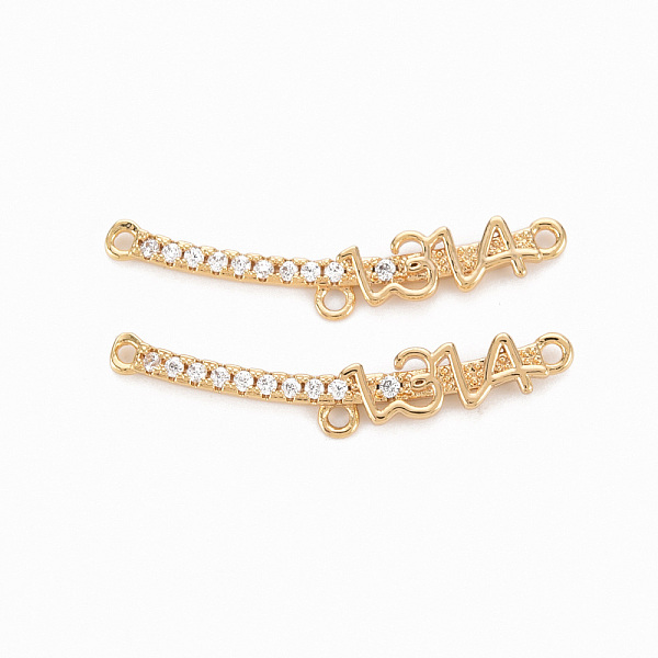 

PandaHall Brass Micro Pave Clear Cubic Zirconia Chandelier Component Links Connectors, Nickel Free, With Figure 1314, Real 18K Gold Plated...