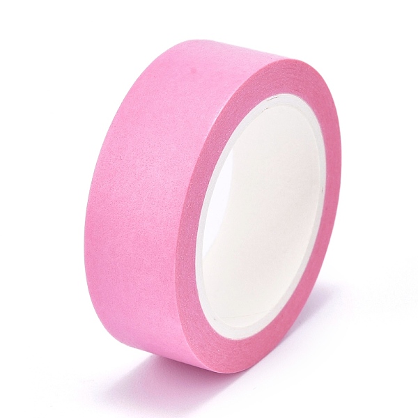 

PandaHall DIY Solid Color Scrapbook Decorative Paper Tapes, Self Adhesive Tapes, Pearl Pink, 15mm, about 10m/roll Paper None