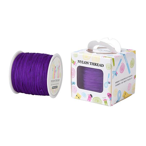 

PandaHall Nylon Thread, Dark Violet, 0.8mm, about 98.43yards/roll(90m/roll) Nylon Purple