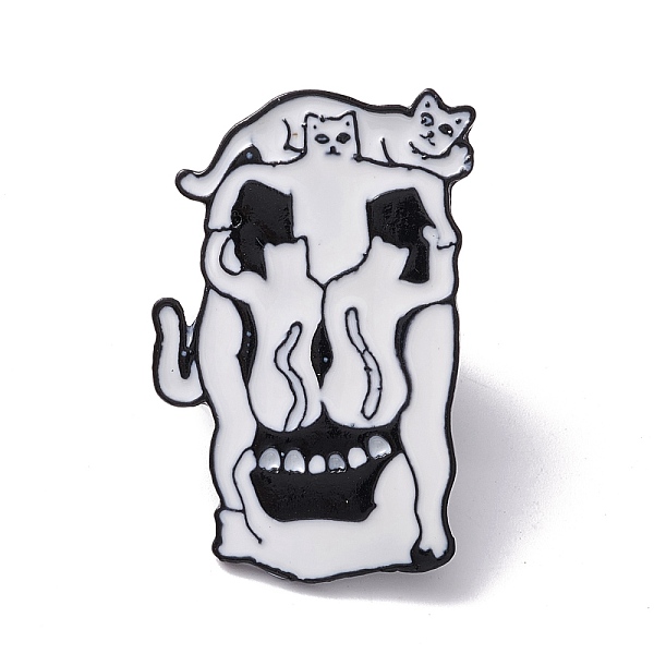 

PandaHall Cats Enamel Pin, Animal Alloy Brooch for Backpack Clothes, Electrophoresis Black, White, 32.5x21x1mm Alloy+Enamel White
