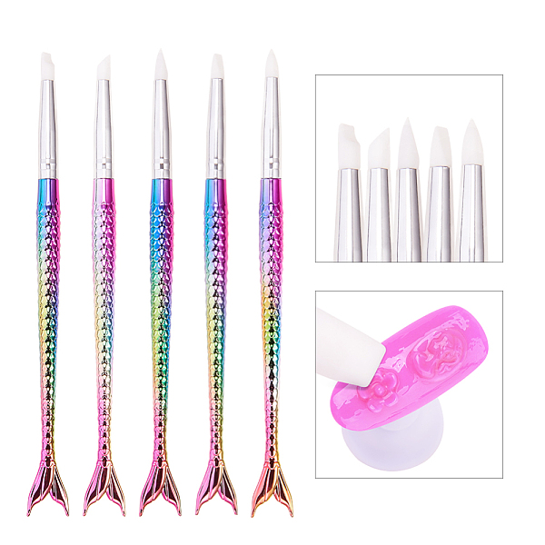 Silicone Nail Art Sculpture Pen Brushes