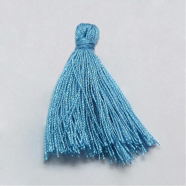 

PandaHall Handmade Polycotton(Polyester Cotton) Tassel Decorations, Pendant Decorations, Cornflower Blue, 29~35mm Polycotton Blue