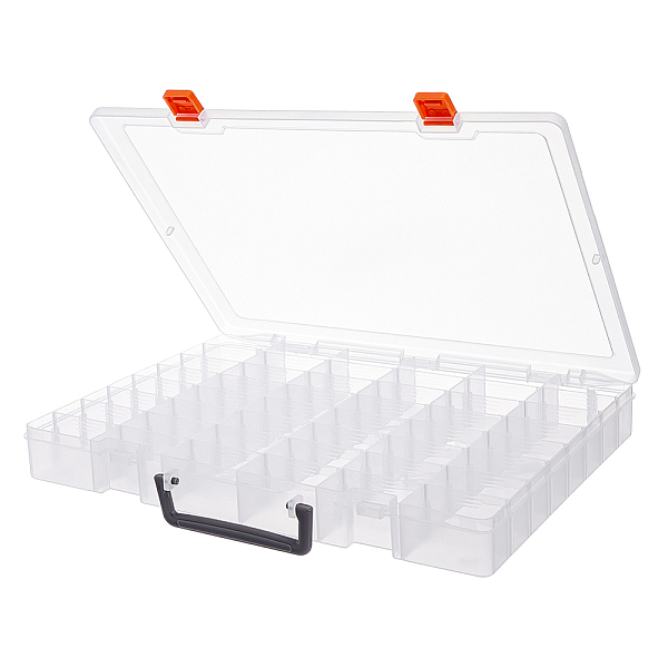 

PandaHall 48 Grids Transparent Polypropylene(PP) Storage Box Organizer, for Cosmetics Jewelry Beads Pills Crafts, Rectangle, Clear...