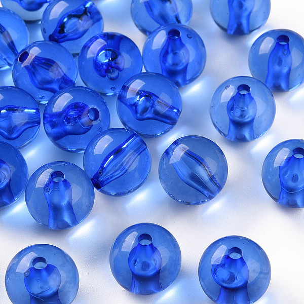 

PandaHall Transparent Acrylic Beads, Round, Royal Blue, 16x15mm, Hole: 2.8mm, about 220pcs/500g Acrylic Round