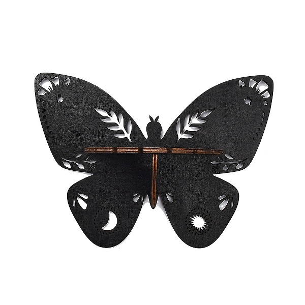 

PandaHall Wooden Shelf for Crystal Ball, Witchcraft Floating Wall Shelf, for Home Room Wall Decor, Butterfly, 184x250x94mm Wood Butterfly..., Black