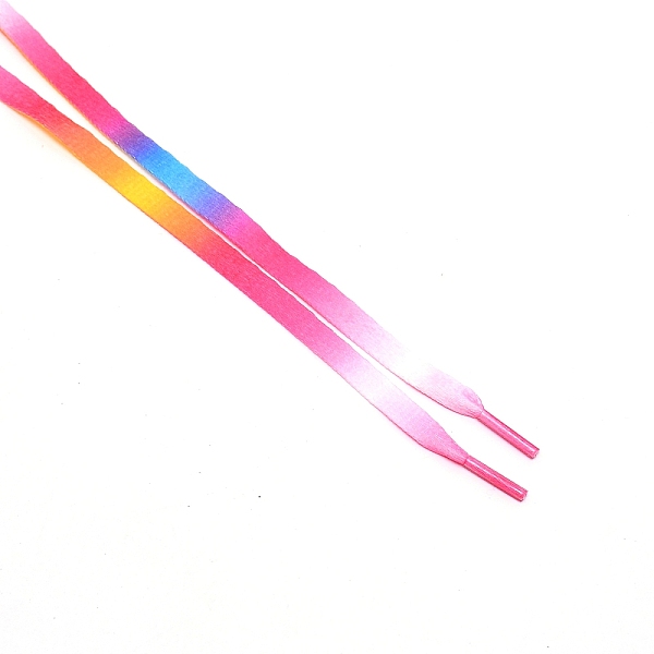 

PandaHall Polyester Flat Custom Shoelace, Flat Sneaker Shoe String, for Kids and Adults, Hot Pink, 1185x9x3mm Polyester Flat