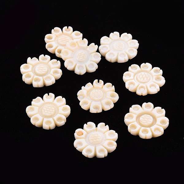 

PandaHall Freshwater Shell Cabochons, Flower, Seashell Color, 17.5x3mm Freshwater Shell Flower