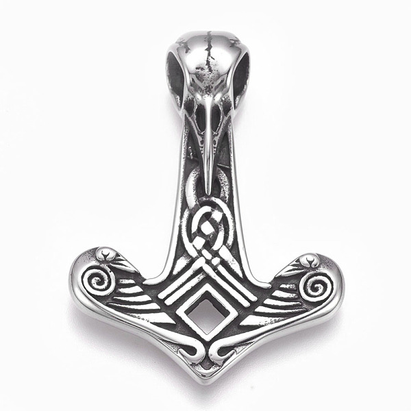 

PandaHall 304 Stainless Steel Pendants, Anchor, Antique Silver, 48x35x10mm, Hole: 7mm 304 Stainless Steel Anchor & Helm