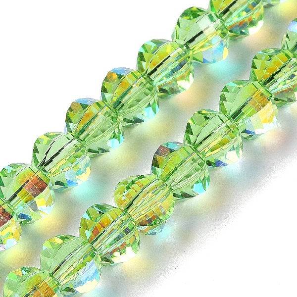 

PandaHall Transparent Electroplate Glass Beads Strands, AB Color Plated, Faceted, Rondelle, Green Yellow, 7.8x5.8~6.3mm, Hole: 1.5mm, about...