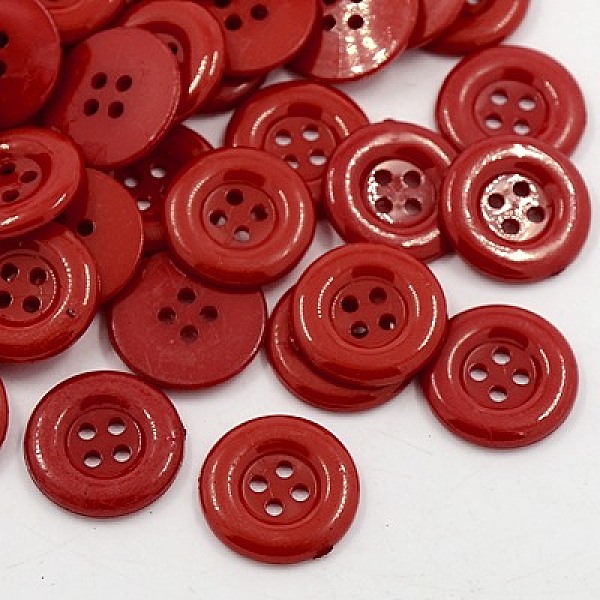 

PandaHall Acrylic Shirt Buttons, Plastic Sewing Buttons for Costume Design, 4-Hole, Dyed, Flat Round, Dark Red, 18x2.5mm, Hole: 1mm Acrylic...