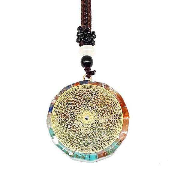 

PandaHall Resin & Natural & Synthetic Mixed Gemstone Pendant Necklaces, Flower, 25.59 inch(65cm) Resin Flower