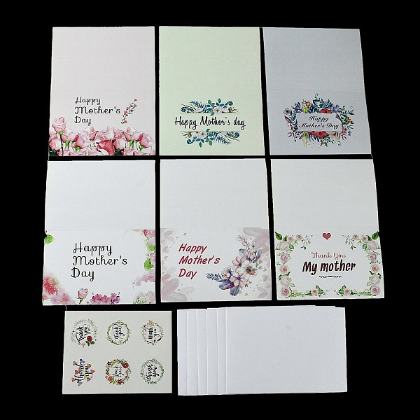 

PandaHall Mother's Day Gift Cards, with Envelope and Sticker, Honeydew, 100x150x0.6mm Paper Green