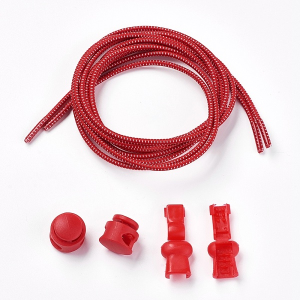 

PandaHall DIY Elastic Lock Shoelace, Dark Red, 3mm, 1m/strand Elastic Fibre Others Red
