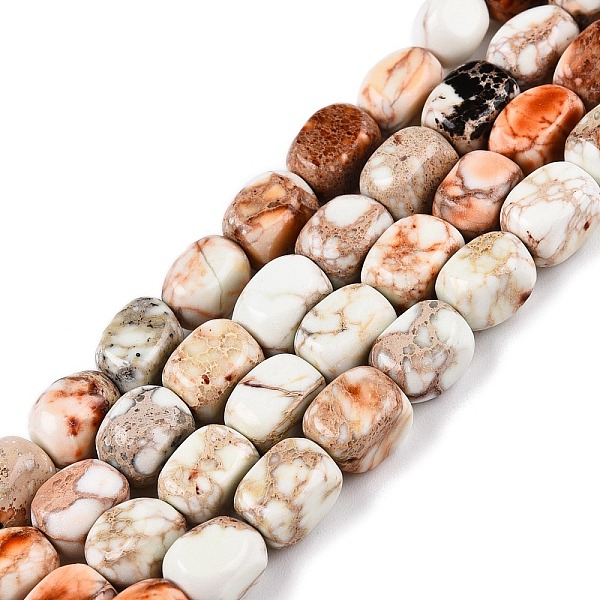 Brins de perles de jaspe impérial naturel