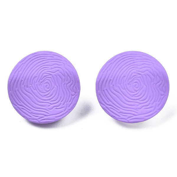 

PandaHall Spray Painted Iron Stud Earring Findings, with Vertical Loops, Flat Round, Medium Purple, 17mm, Hole: 2.5mm, Pin: 0.7mm Iron Flat...
