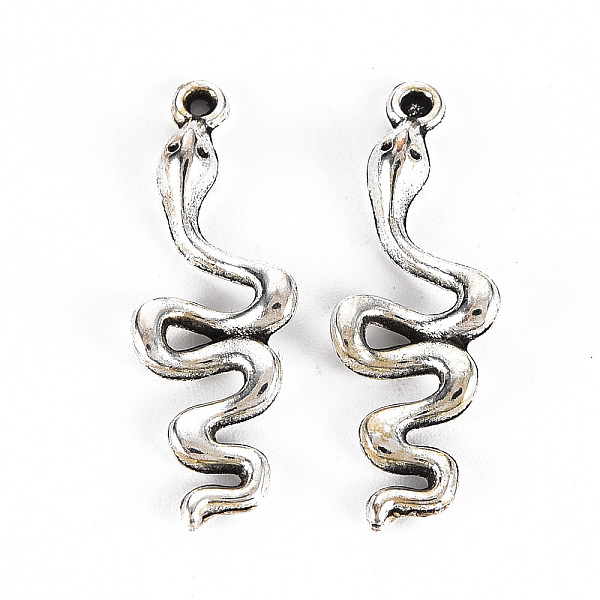 

PandaHall Tibetan Style Alloy Pendants, Lead Free & Cadmium Free, Snake, Antique Silver, 28x9.5x3mm, Hole: 1mm Alloy Snake