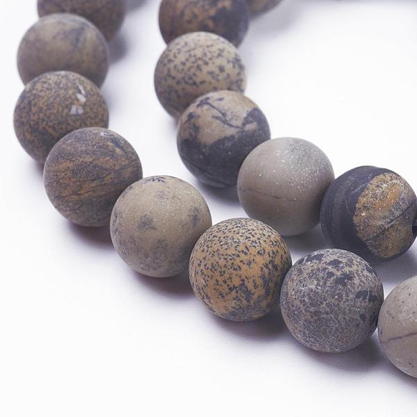 

PandaHall Natural Dendritic Jasper Beads Strands, Frosted, Round, 8mm, Hole: 1mm, about 48pcs/strand, 15.3 inch(39cm) Dendritic Jasper Round..., Purple