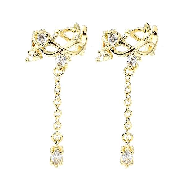 

PandaHall Rack Plating Brass Micro Pave Cubic Zirconia Cuff Earring, Cadmium Free & Lead Free, Long-Lasting Plated, Bowknot, Real 18K Gold..., Clear