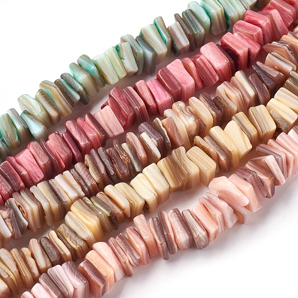 

PandaHall Freshwater Shell Beads Strands, Dyed, Square Heishi Beads, Mixed Color, 8~9x7.5~8x1~4mm, Hole: 0.5mm, 15.2~15.3 inch(38.5~39cm)..., Multicolor