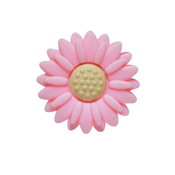 

PandaHall Food Grade Eco-Friendly Silicone Focal Beads, Chewing Beads For Teethers, DIY Nursing Necklaces Making, Daisy, Pink, 20x20mm...