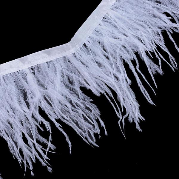 

PandaHall Fashion Ostrich Feather Cloth Strand Costume Accessories, White, 80~100mm, about 10yards/bag Feather Feather White