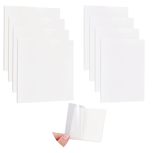 PandaHall 400 Sheets Transparent Sticky Notes Pad Memo, 9.5x7cm/7.5x7.5cm Clear Waterproof self-Adhesive Self-Stick PET Tabs Pads Note-pad...