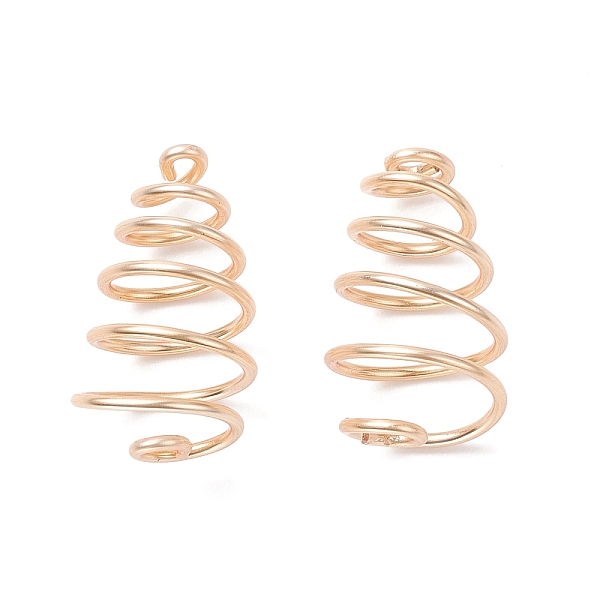 

PandaHall Brass Wire Pendants, Spiral Bead Cage Pendants, Light Gold, 21x6~12.5mm, Hole: 10.5mm Brass Others
