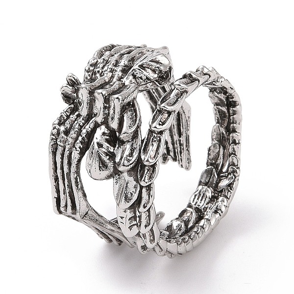 

PandaHall Alloy Skull Finger Ring, Gothic Jewelry for Men Women, Antique Silver, US Size 8 1/2(18.5mm) Alloy