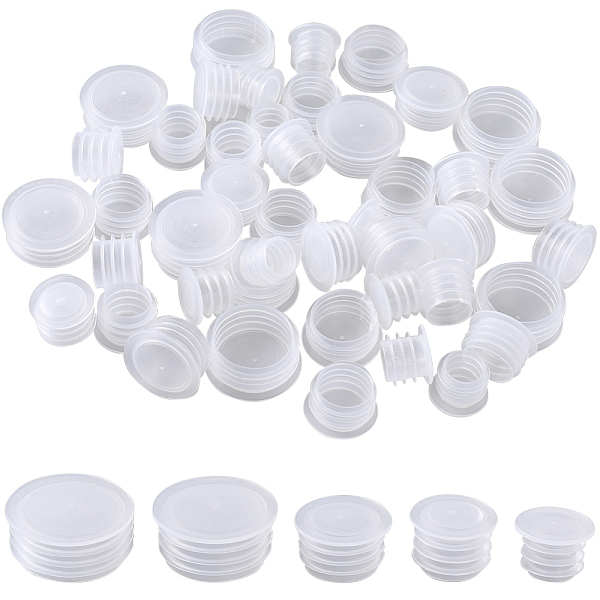 

PandaHall Gorgecraft 50Pcs 5 Style Plastic Bottle Stoppers, for Wine Bottle, Column, White, 14.5~24.5x10~11mm, Inner Diameter: 9.5~19mm...