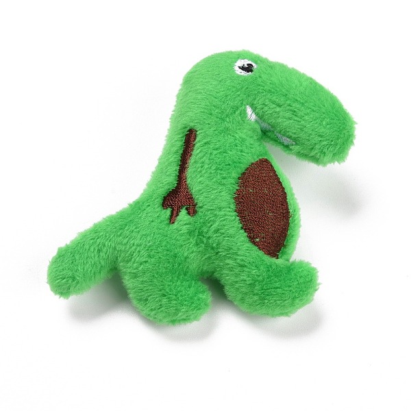 

PandaHall Dinosaur Cotton & Non-Woven & Velvet Fabric Brooch, Cartoon Doll Iron Lapel Pin for Girl Women, Light Green, 71x68x20mm Cotton