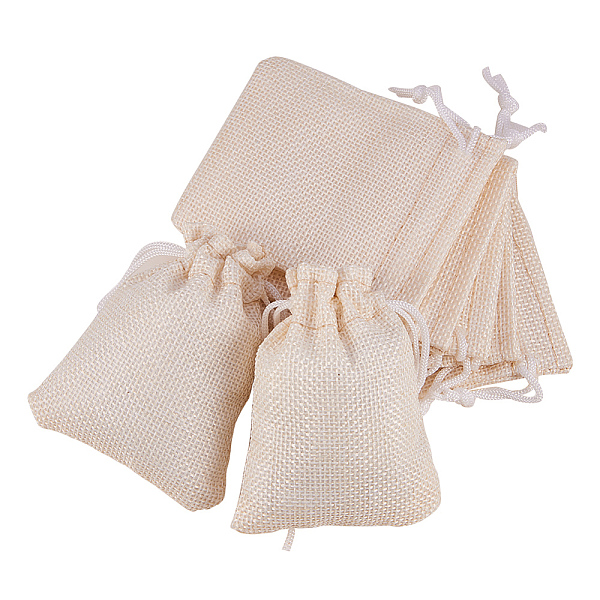 BENECREAT 25PCS Burlap Bags With Drawstring Gift Bags Jewelry Pouch For Wedding Party Treat And DIY Craft - 3.5 X 2.8 Inch