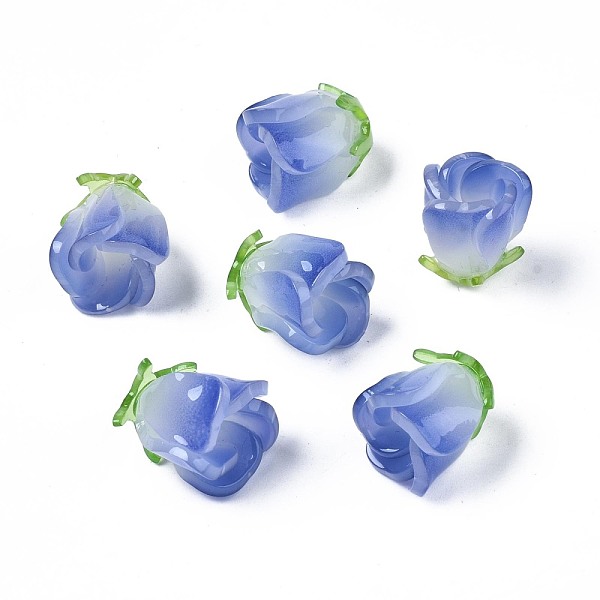 

PandaHall Plastic Beads, Flower, Royal Blue, 15x14x14mm, Hole: 1.2mm Plastic Flower