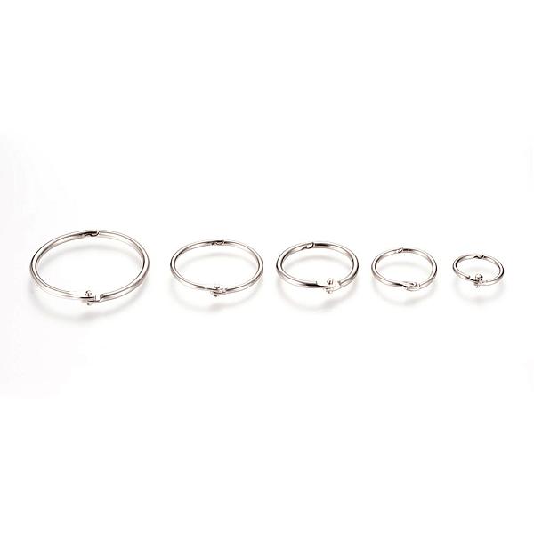 

PandaHall Iron Loose Leaf Book Binder Hinged Rings, Platinum, 44x3mm Iron
