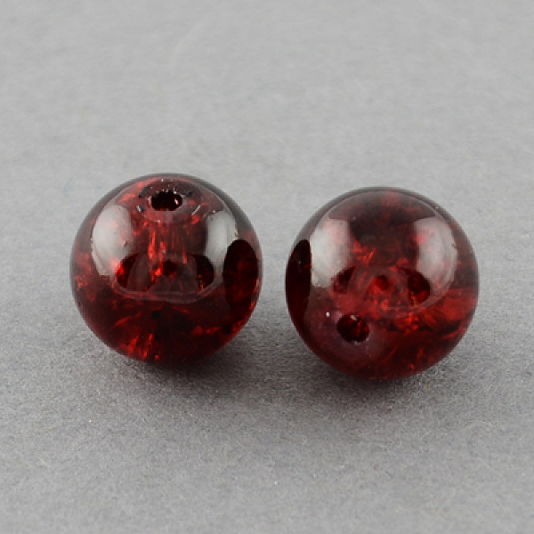 

PandaHall Crackle Glass Beads Strands, Round, Dark Red, 4mm, Hole: 1.1~1.3mm, about 200pcs/strand, 31.4 inch Glass Round Red