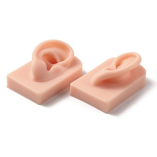 

PandaHall Silicone Ear Flexible Model Body Part Displays , Jewelry Display Teaching Tools, PeachPuff, 8x5x3.5cm, 2pcs/set Silicone Brown