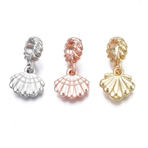 

PandaHall Rack Plating Alloy European Dangle Charms, Large Hole Pendants, Cadmium Free & Nickel Free & Lead Free, Shell Shape, Mixed Color...
