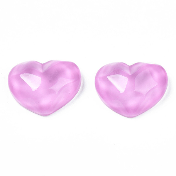 

PandaHall Transparent Resin Cabochons, Water Ripple, Heart, Violet, 17x21x7.5mm Resin Heart Purple