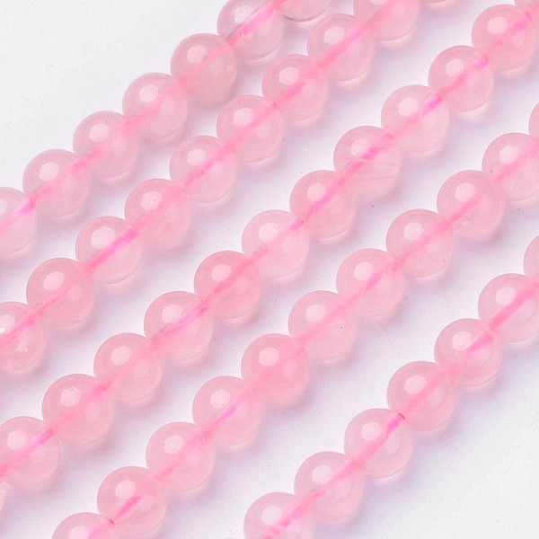 

PandaHall Natural Rose Quartz Beads Strands, Grade AA, Round, 6mm, Hole: 1mm, about 63pcs/strand, 15.6 inch Rose Quartz Round Pink