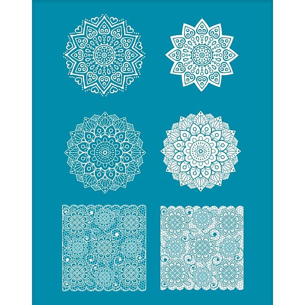 

PandaHall Silk Screen Printing Stencil, for Painting on Wood, DIY Decoration T-Shirt Fabric, Floral Pattern, 100x127mm Nylon Flower Cyan